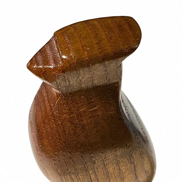 Vintage Hand Carved Wood Cardinal Bird Figure Signed Americana Smooth Folk Art - Picture 6 of 11